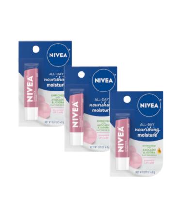 Nivea All-Day Nourishing Moisture Shimmer Lip Care 0.17 oz Pack of 3 - Buy Online on GoSupps.com