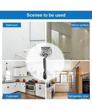 2-Piece Suction Cup Razor Holder Set - Gray Razor Bracket & Shower Storage Solution for International Shipping - Buy Online on GoSupps.com