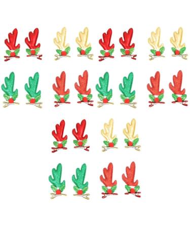 FRCOLOR 12 Pairs girls barrettes Deer Ears Hair Clips Glitter Reindeer Hair Clips reindeer barrettes Christmas Hairpin Antlers Hair Clips kids hairpin Miss headgear three-dimensional pu