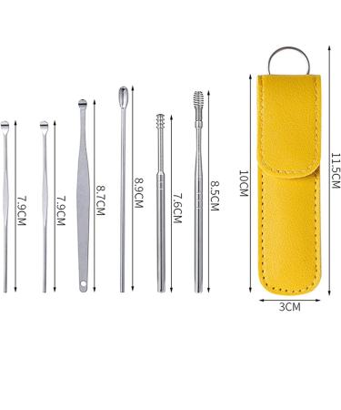 Skyrro Stainless Steel Ear Wax Cleaner Set - Yellow Earpick Remover Spiral Tools - Buy Online on GoSupps.com