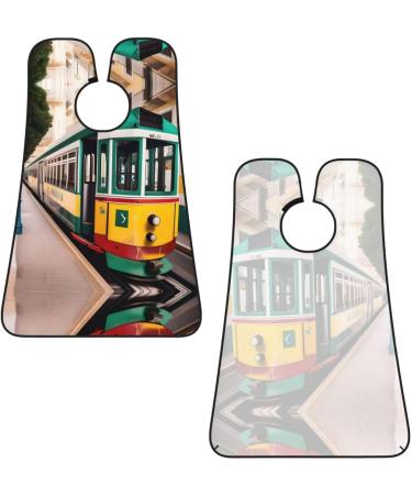 Lisbon Tram Pattern Beard Bib Apron for Men | Beard Hair Catcher & Shaving Cape Cloth | Black Beard Trimming Tool - Buy Online on GoSupps.com