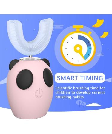 Ultrasonic Electric Toothbrush for Kids - U Type Whitening Toothbrush IPX7 Waterproof 4 Gear Speed (7-15 Year Pink) - Buy Online on GoSupps.com
