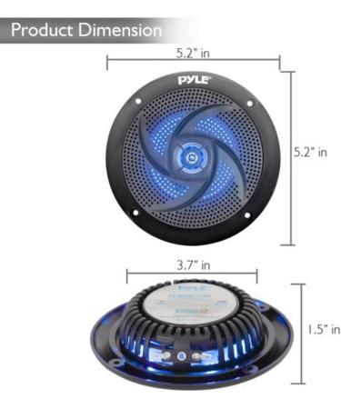 Low-Profile Waterproof Marine Speakers - 100W 4 Inch 2 Way - Pyle (Black) - Buy Online on GoSupps.com