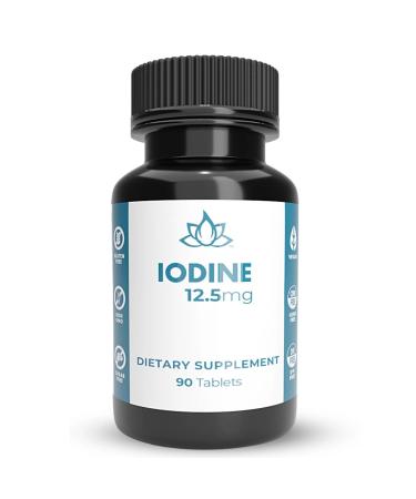 Iodine 12.5mg Mineral Supplement - 90 Tablets | New World Health Brands | Human Growth & Metabolic Function - High Potency - Fast Absorption Formula