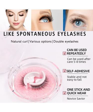 Self Adhesive Eyelashes - 3 Pairs Reusable Waterproof False Eyelashes | No Glue Natural Look Non-Slip Design - Shop Now - Buy Online on GoSupps.com