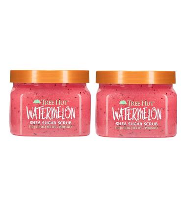 Tree Hut Watermelon Sugar Scrub 2 pack - 18 oz jars for hydrated youthful-looking skin 1.13 Pound (Pack of 2)