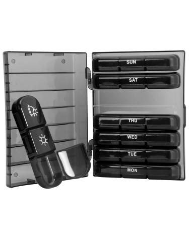 Aiqinu Pillendose 7 days 3 compartments pill box large compartments tablet box 7 days for on the go medication box 7 days tablets organizer