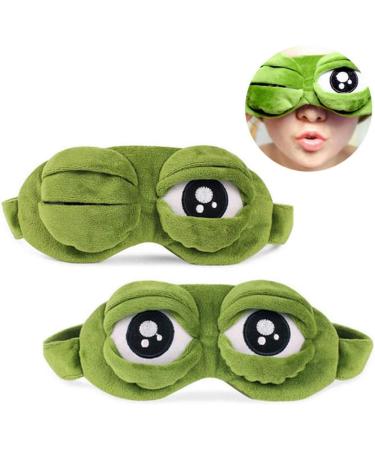 3D Sad Frog Eye Sleep Mask - Cute Unisex Plush Blindfold for Travel, Work, and Naps - Buy Online on GoSupps.com