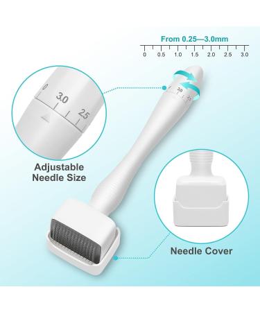 140 Titanium Adjustable Microneedling Derma Stamp Derma Roller Alternative Reusable Microneedle pen with Needle Cover Skin Care Tools for Face Body Hair Beard Growth - Buy Online on GoSupps.com