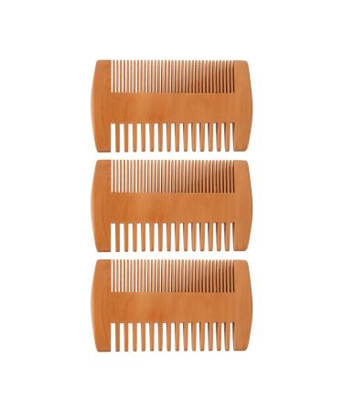 Doublesided beard comb avoid static wide teeth wooden beard comb portable size for all hair types