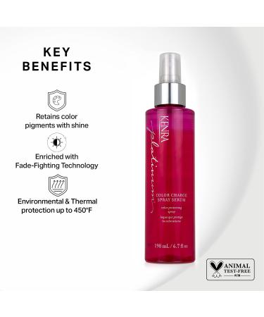 Kenra Platinum Color Charge Spray Serum - Color Protecting & Retaining Pigments | Shine & Protection for All Hair Types | 6.7 oz - Buy Online on GoSupps.com