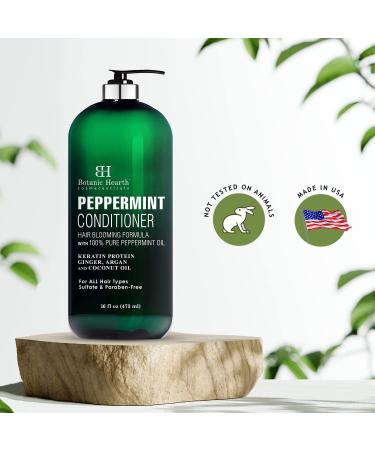 Botanic Hearth Peppermint Hair Conditioner 16 fl oz - Volumizing for Fine & Thin Hair - Paraben & Sulfate Free - Men & Women - Dry, Damaged, Color Treated - Buy Online on GoSupps.com
