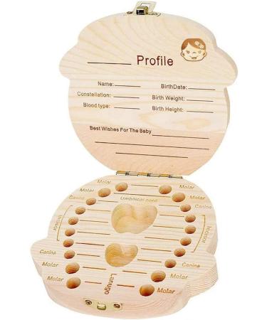 Wooden Baby Teeth Save Box - Kids Tooth Organizer in Souvenir Wood Gift (Girl) - Buy Online on GoSupps.com