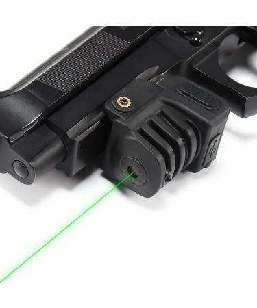 KNINE OUTDOORS Compact Handgun Green Laser Sight with Picatinny Rail Mount, USB Rechargeable Battery with 5mW Output, Last Longer for Tactical Uses