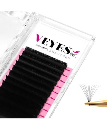 VEYES Cashmere Easy Fan Lashes Volume Lash Extensions 0.03-0.07 C/CC/D Curl Mixed & Single Length Self Fanning Lashes Automatic Blooming for Professional Russian Lashes Matte Black (0.05 C 8-16mm) C-0.05 8-16mm