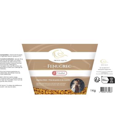 Prince Equin - FENUGREC - Horse nutritional supplement - Bucket 1 kg - Horse state recovery - Muscle development - Energy - F - Buy Online on GoSupps.com