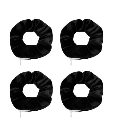 4 Pieces Women's Hair Ties Velvet Zip Hair Ties Travel Gadgets Secret Hair Ties Soft Ponytail Hair Ties Ball Head Curly Hair Ties