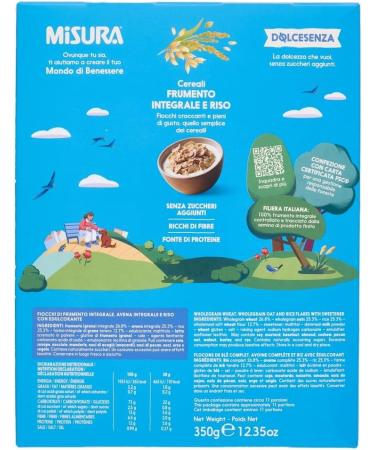  Italian Gourmet E.R. Misura Cereali Integrali Fiocchi di Frumento Dolcesenza Set of 3 oat and rice flakes without added sugar 350 g + Italian Gourmet pulp 400 g - Buy Online on GoSupps.com