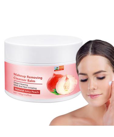 tongfeng Makeup Remover Balm | Natural Makeup Remover Balm with Juicy Peach 100g Cold Cream Makeup Remover Cleansing Balm to Cleanse Pores Tongfeng