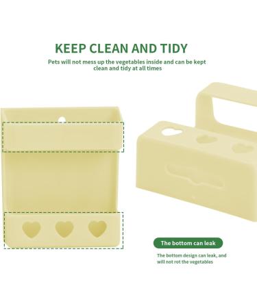 Bird Feeder Column & Vegetable Holder Bracket - 2 Piece Food Bowl for Birds - Durable Plastic Cage Accessories in Yellow - Buy Online on GoSupps.com