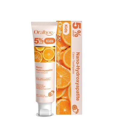 KLYso Kids Oral Care Toothpaste (Sweet Orange Flavor) - Gentle Cleaning Teeth Brightening Fresh Breath Safe & Fun for Children(2PCS)
