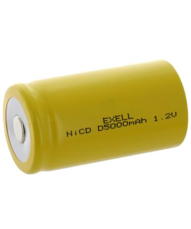 Exell D Size 1.2V 5000mAh NiCD Flat Top Rechargeable Battery for instruments/equipment electric razors toothbrushes radio controlled devices electric tools