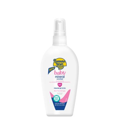Banana Boat Baby Mineral Enriched Sunscreen Lotion Pump Spray, Broad Spectrum SPF 50+, 5oz.