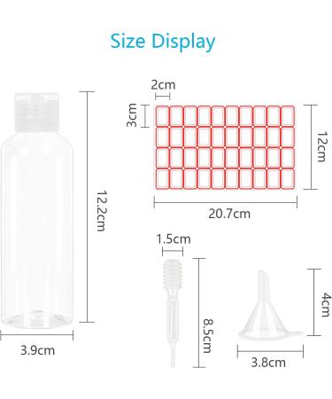 Chifoom 14-Pitch 100ml Empty Flight Set - 9 Plastic Cosmetic Bottles with Funnels & Pipettes for Travel & Camping - Buy Online on GoSupps.com
