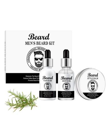 Beard Grooming Kit For Men-Beard Growth Kit-Beard Kit With Beard Shampoo Beard Growth Oil Beard Balm-Gift Sets For Men-Beard Care Kit For Men-Birthday Gifts For Him/Dad/Husband/Boyfriend