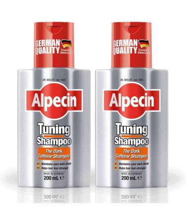 Alpecin Tuning Shampoo 2x 200ml - Dark Caffeine Shampoo for Men | Supports Natural Hair Growth and Color | Covers Early Grey Hairs | Made in Germany - Buy Online on GoSupps.com