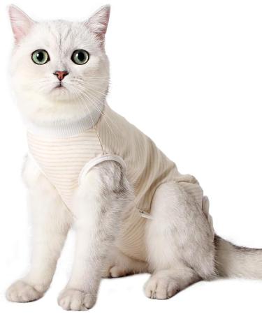Cat Professional Recovery Suit - Surgical Recovery Shirt for Belly Wounds - Soft Medical Clothing for Cats - Cone Alternative - Orange M (1 Pack) - Buy Online on GoSupps.com