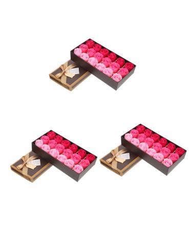 POPETPOP 3 Boxes Rose Soap Scented Soap Rose Scented Bath Soap Rose Enchanted Rose Plant Essential Oil Soap Preserved Rose Bath Soap Rose Faux Roses Wedding Birthday Present