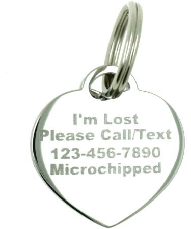 Custom Engraved Stainless Steel Pet ID Bling Tag with Rhinestones - Personalized Heart Shape for Dogs and Cats - Buy Online on GoSupps.com
