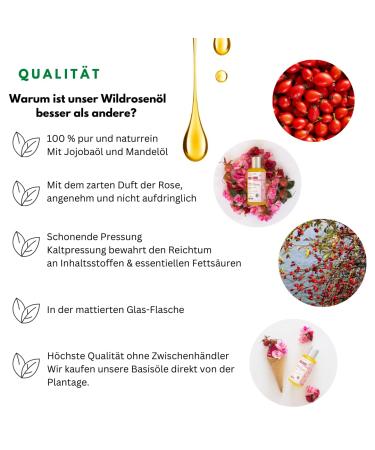 Wilco Wild Rose Oil Organic 15ml - 100% Pure & Natural for Face & Body - Ideal for Natural Skin Care - Buy Online on GoSupps.com