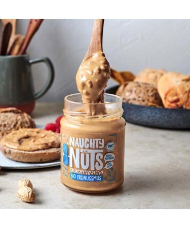 Naughty Nuts Organic Crunchy Peanut Butter | 100% Natural | Vegan | No Palm Oil & Sugar | Perfect Muesli Topping | 500g - Buy Online on GoSupps.com