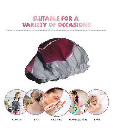 Flower Pebble Printed Waterproof Shower Cap for Women - Fits All Head Sizes and Hair Textures - Buy Online on GoSupps.com
