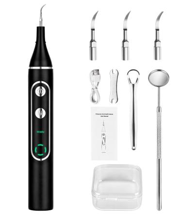 Plaque Remover for Teeth - Teeth Cleaning Tools with 5 Modes Tongue Scraper 3 Heads LED Light and Rechargeable Waterproof Dental Tools to Remove Plaque and Tartar for Home and Travel
