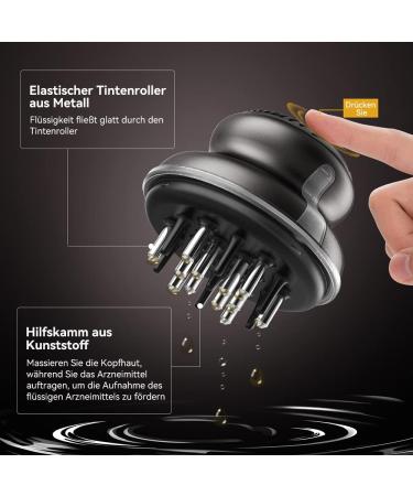 2-in-1 Scalp Massager & Hair Applicator Bottle - Kimairay Root Comb for Hair Treatment & Essential Oils - Black - Buy Online on GoSupps.com