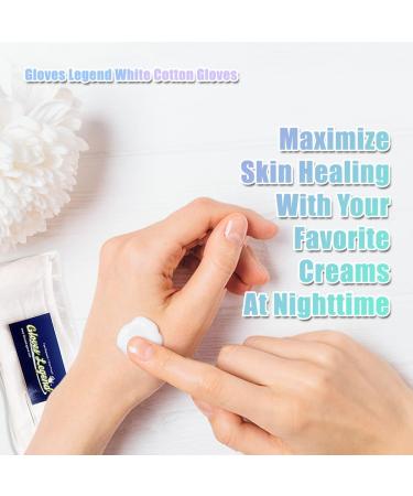 6 Pairs (12 Gloves) Moisturizing Gloves - White 100% Cotton for Dry Hands & Eczema - Size Medium, Nighttime Cloth Gloves - Buy Online on GoSupps.com