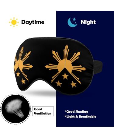 Tribal Philippines Sun and Stars Flag Sleep Mask - Adjustable Blindfold for Men and Women | Blocks Light for Travel, Nap, and Sleeping - Buy Online on GoSupps.com