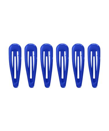 HD Novelty Hair Accessories Snap Hair Clips Bendies Sleepies 6Pcs 5CM Snap Hair Clips School Colours Hairclips Hair Accessories for Girls & Women (Royal Blue)
