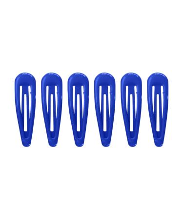 HD Novelty Hair Accessories Snap Hair Clips Bendies Sleepies 6Pcs 5CM Snap Hair Clips School Colours Hairclips Hair Accessories for Girls & Women (Royal Blue)