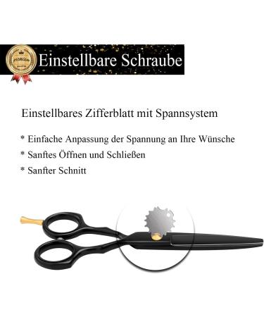 Purple Dragon 5.5 Inch Professional Hair Scissors Set - Sharp Hairdressing Scissors for Men & Women Barbers & Beginners - Perfect Haircut Tool in Black - Buy Online on GoSupps.com
