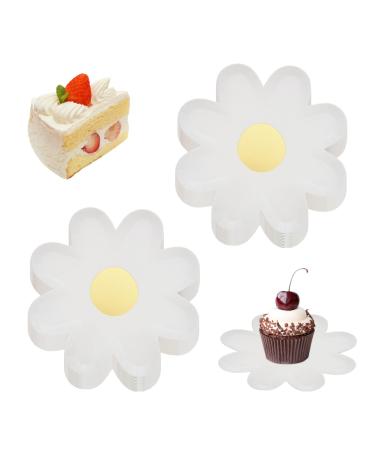 Paper Plates 20Pcs Flower Shape Plates 7 Inch Disposable Daisy Plates for Baby Shower Birthday Wedding Party Supply