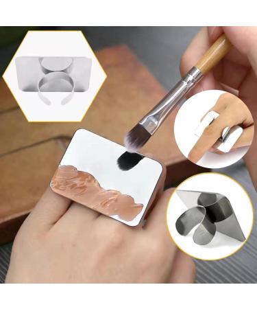 Aebor 2pcs Stainless Steel Makeup Palette Set with Spatula - Professional Artist Tool for Mixing Foundation and Nail Art - Buy Online on GoSupps.com