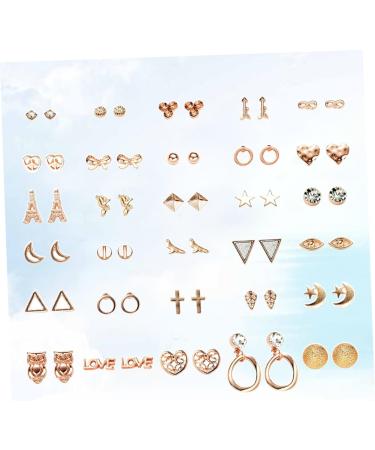 Adorainbow 30 Pairs Ladies Suits Stud Post Earrings for Women Moon Earrings Gold Filled Earrings Womens Earrings Animal Moon Star Shape Earrings Geometric Ear Rings Miss Small and Fresh - Buy Online on GoSupps.com