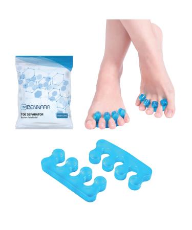 BENNARA Toe Straightener. Set H: 4pc-Toe Separator for Pedicure Nail Polish. Toe Spacers for Overlapping Toes Hammer Toes and Relief Bunion Pain. One Size fits Most.