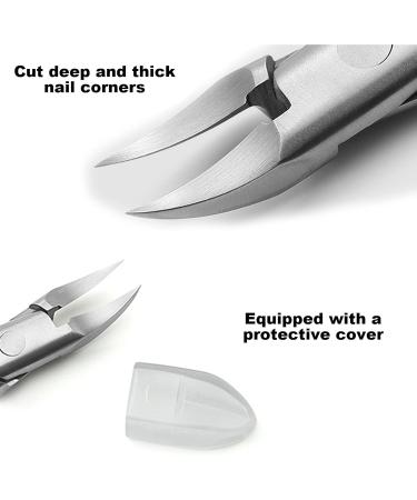 Cuticle Trimmer Nipper Toe Nail Clipper Nail Lifter Pedicure Remover Tools for Ingrown Toenail (streamer silver) - Buy Online on GoSupps.com
