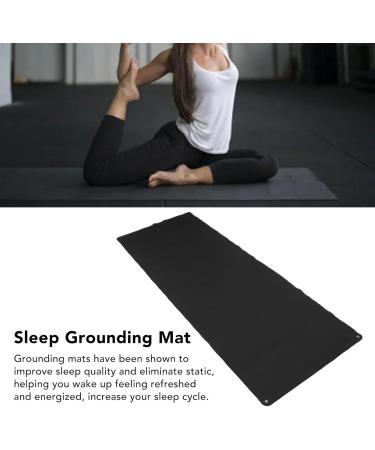 ANGGREK Grounding Mat | Black PU Yoga Grounding Sheet with 5M Cable - Improve Sleep & Reduce Stress - Buy Online on GoSupps.com