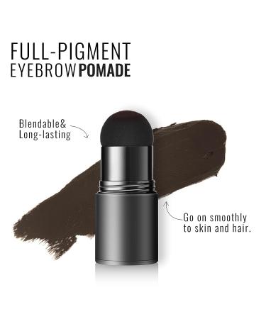 Eyebrow Stamp Kit with 10 Stencils - Waterproof Brow Pomade for Perfect Brows | Long Lasting, Pigmented & Easy to Use - Black Brown - Buy Online on GoSupps.com